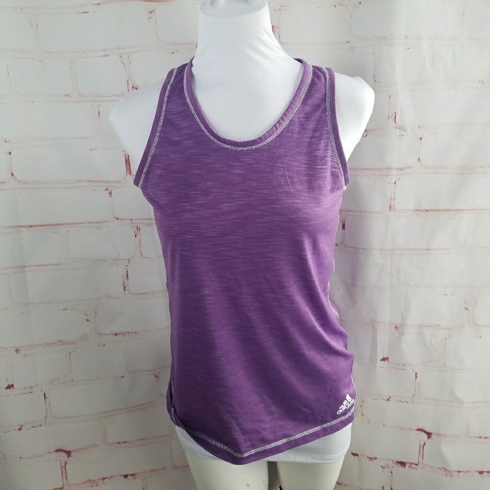 3/$25 Adidas climalite purple semi sheer tank med